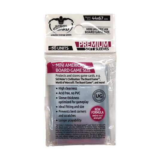 UGD Premium Sleeves Mini American (for 41x63mm) 50 sheets